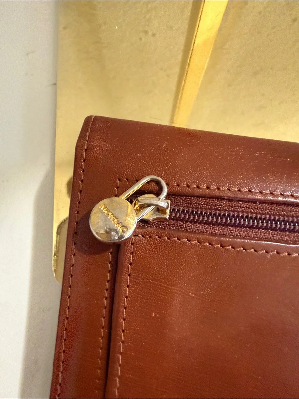 Vintage Monsac Brown Leather Long Wallet